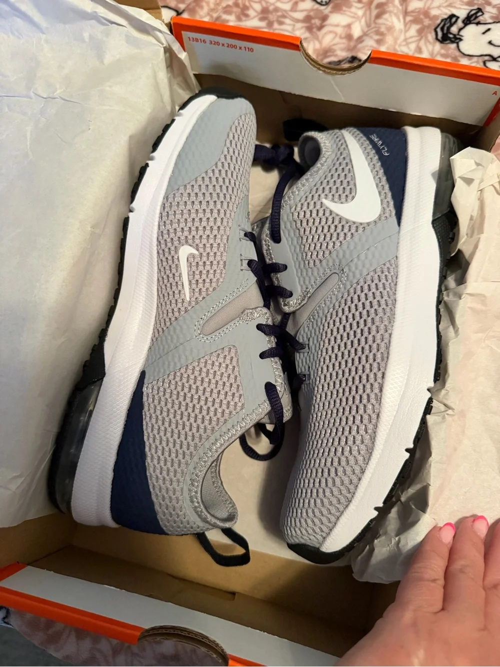 NFL Dallas Cowboys Nike Men's Grey and Navy Athletic Running Shoes